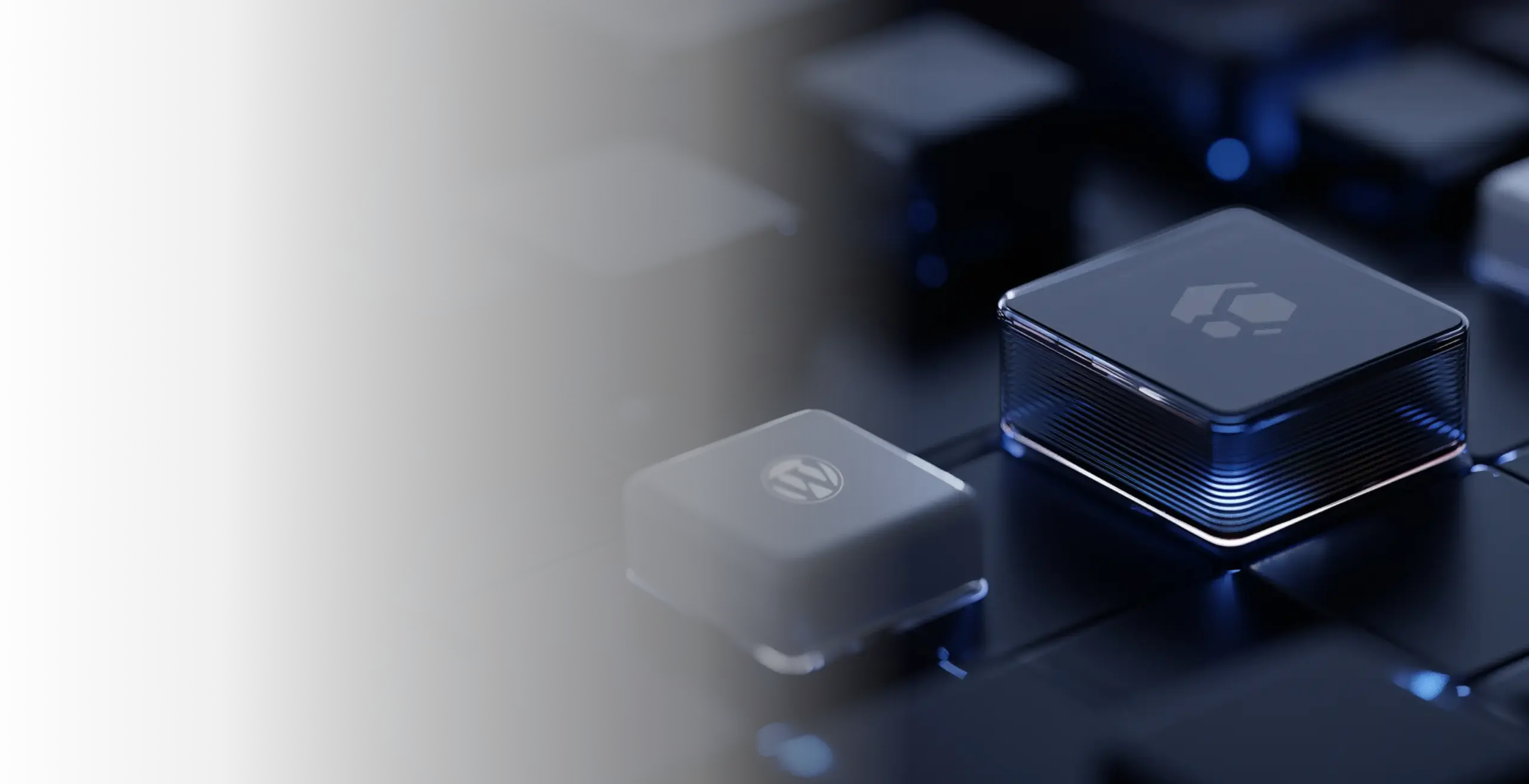 Futuristic tech keyboard with glowing keys